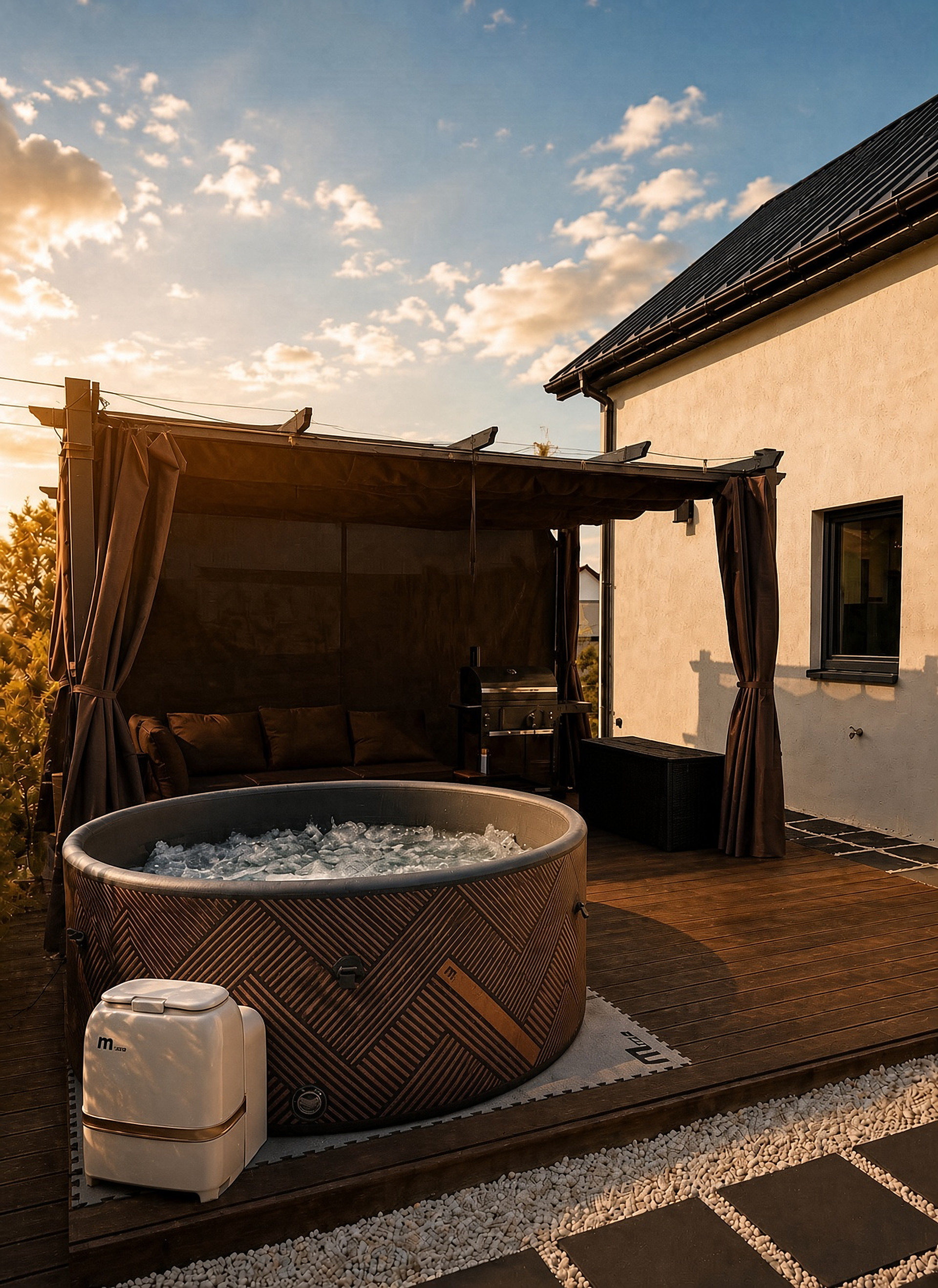 Jacuzzi i pergola na tarasie